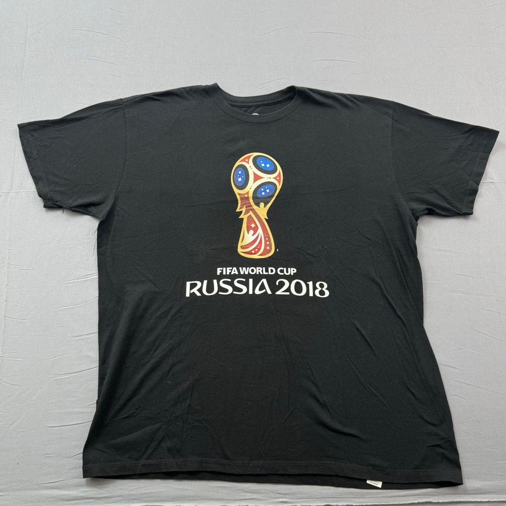 FIFA World Cup Russia 2018 T-Shirt Mens XL Black Official Licensed Soccer Tee